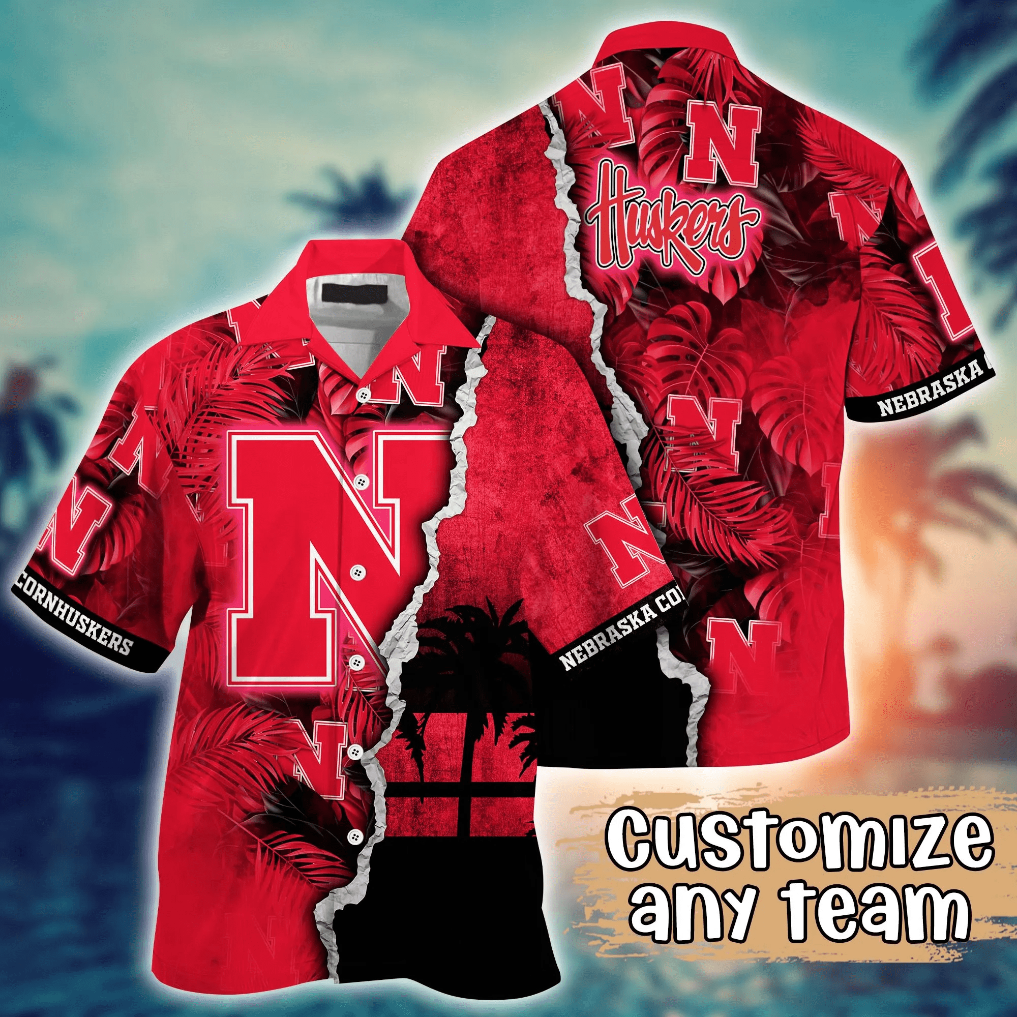 Nebraska Cornhuskers NCCA Hawaiian Shirt Custom Summertime Aloha Shirt