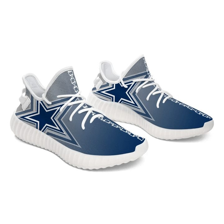 Yeezy Shoes Nfl Dallas Cowboys Light Blue Triple Logo Yeezy Boost Sneakers