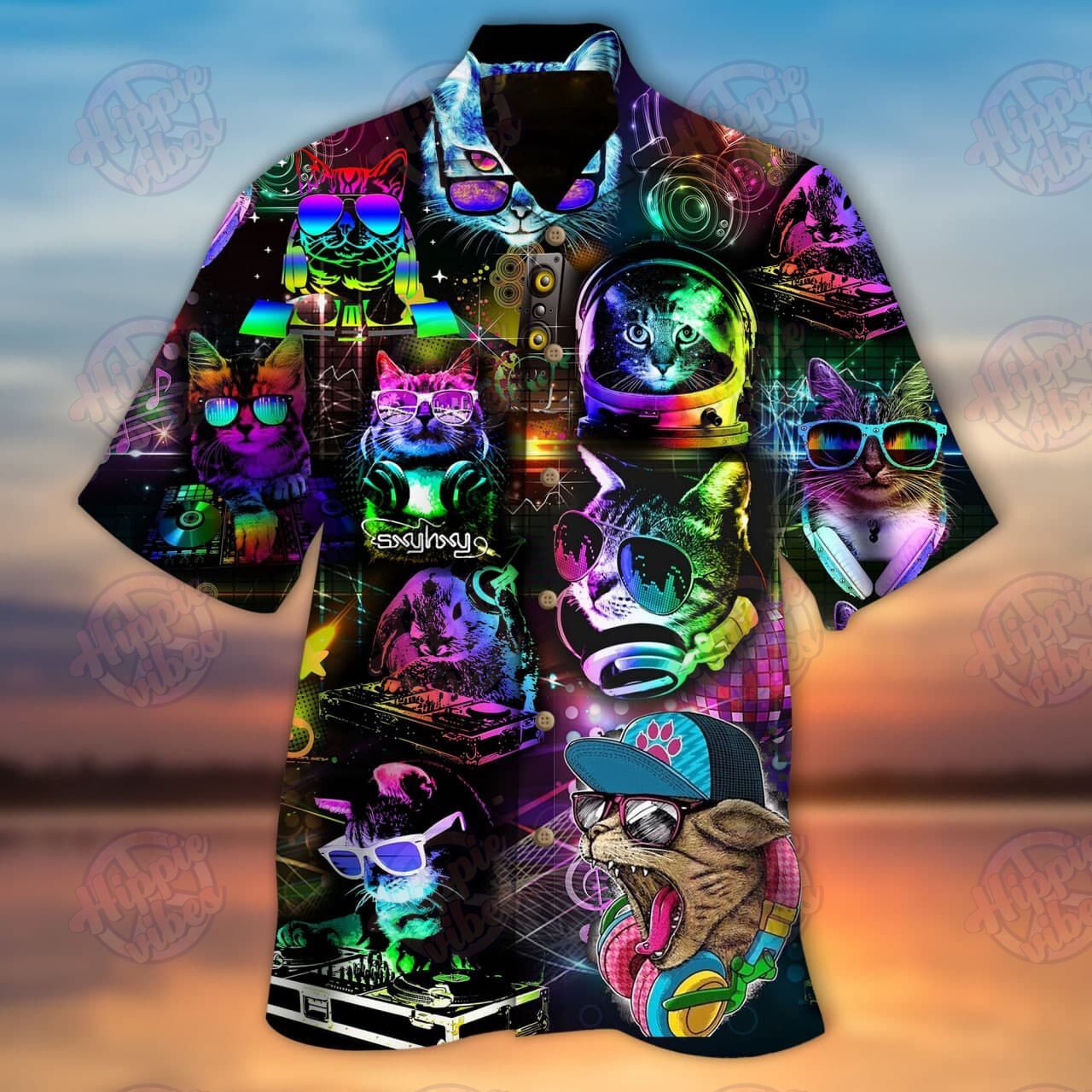 Disco Cats Hawaiian Shirt Ha36351