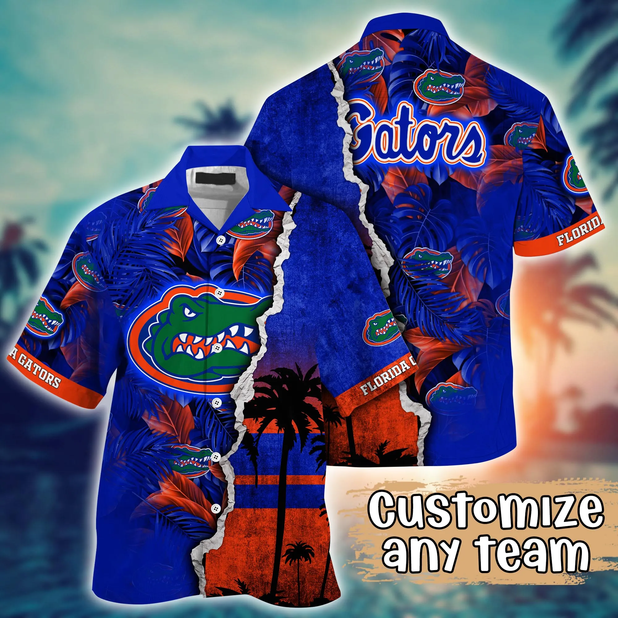 Florida Gators NCCA Hawaiian Shirt Custom Hot Sands Aloha Shirt