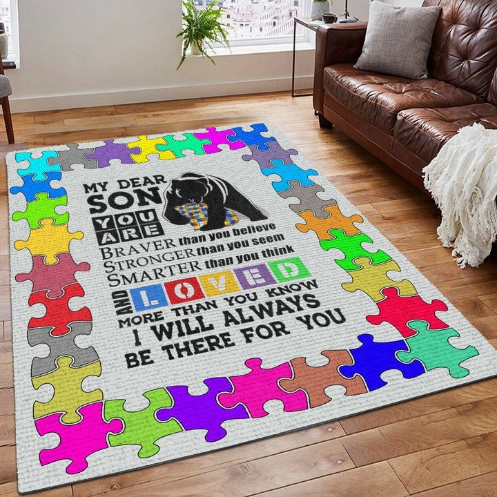 Autism Awareness Area Rug, Autism Lips Area Rug, Autism Mom Printing Floor Mat Carpet, Autism Rug, Gifts For Autism