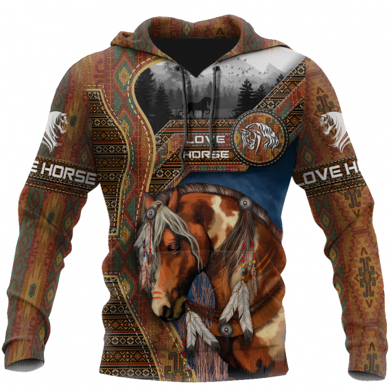 Animal Gifts Horse Gifts Native Horse Us Unisex Size Hoodie