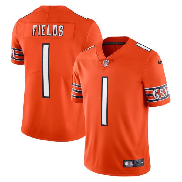 Men’S Chicago Bears Justin Fields Nike Orange Alternate Vapor Limited Jersey