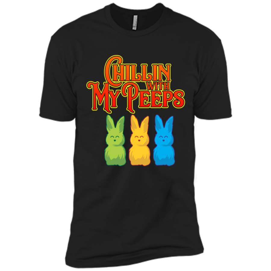 Chilling With My Peeps T-shirt Cool Easter Bunny Rabbit Tee Next Level Premium Short Sleeve Tee