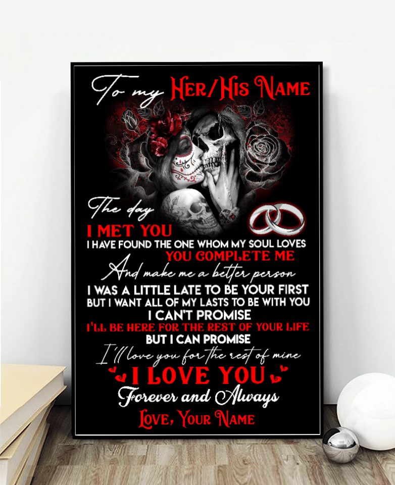Skull Love For My Life Poster Custom Name GG V1