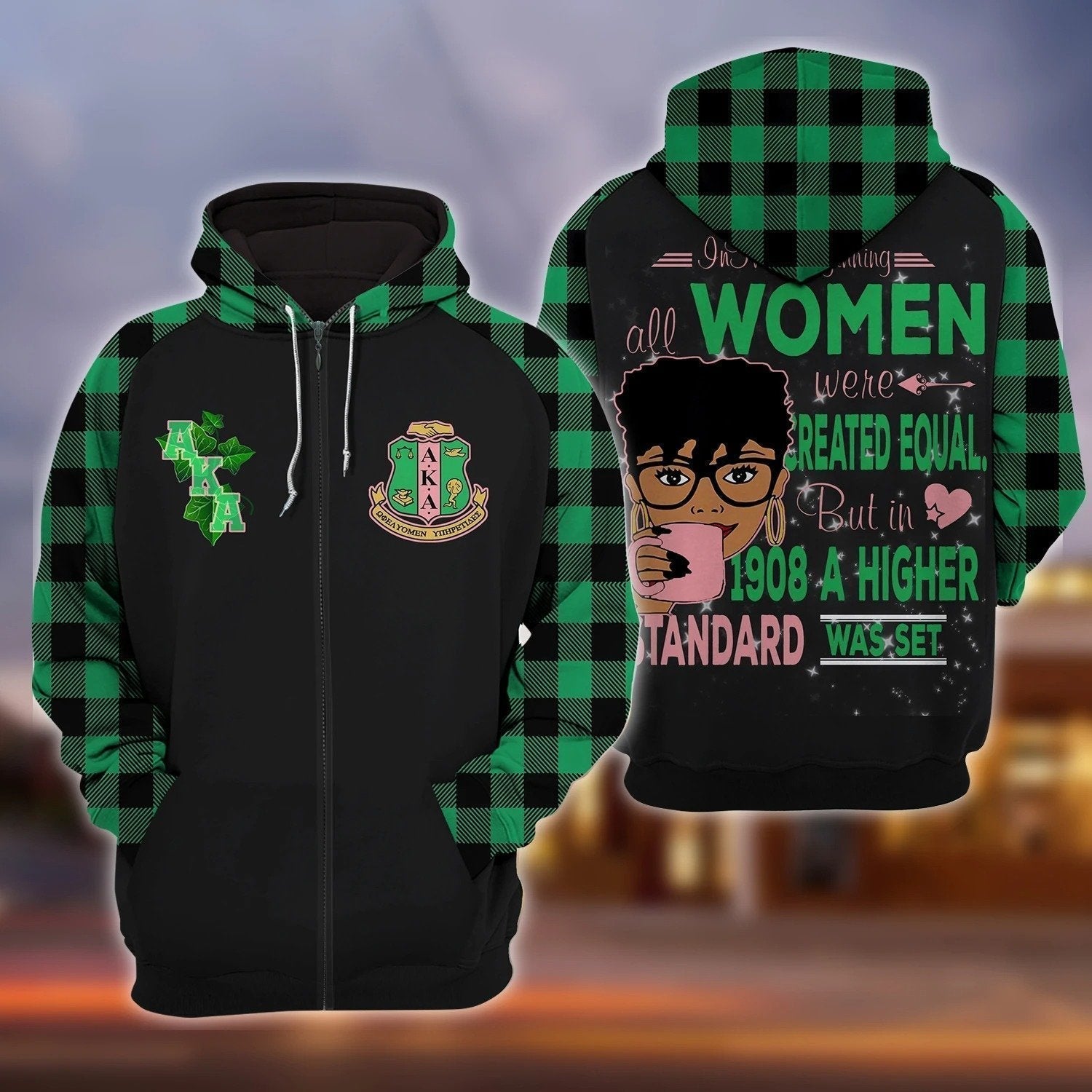 Alpha Kappa Alpha Women Were Created Equal Zip Hoodie