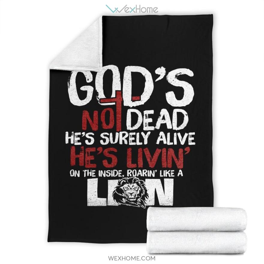 My God’S Not Dead Roar Like A Lion Premium Blanket