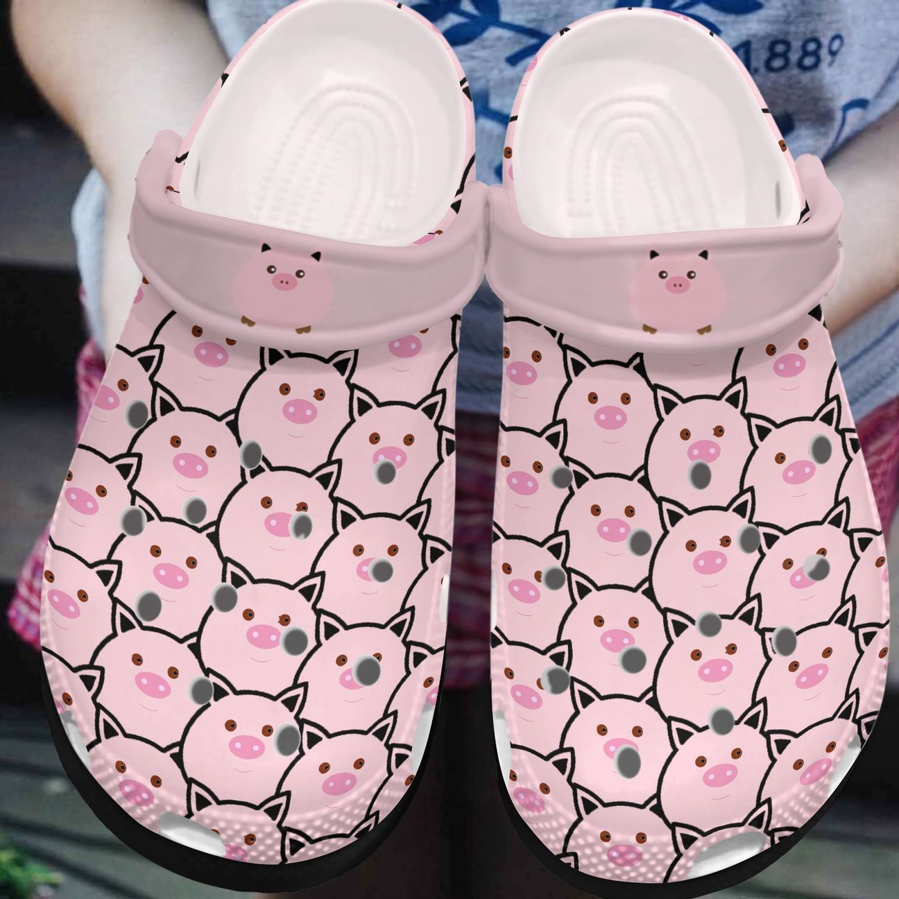 Pig Personalized Clog, Custom Name, Text, Color, Number Fashion Style For Women, Men, Kid, Print 3D Pink Pig Pattern