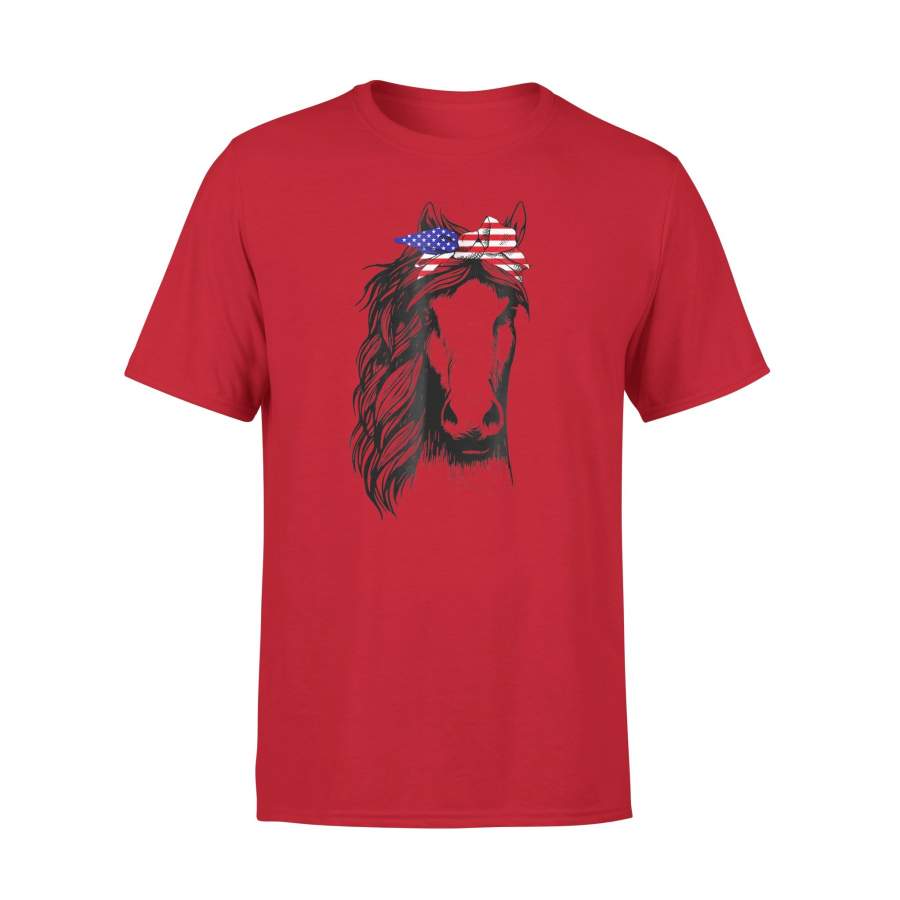 4th July Horse Bandana US Flag Premium T-Shirt