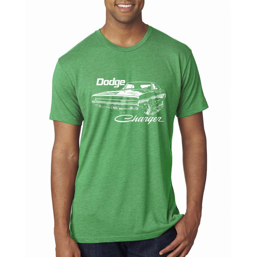 Vintage White 1970 Dodge Charger Racing Cars and Trucks Premium Tri Blend T-Shirt