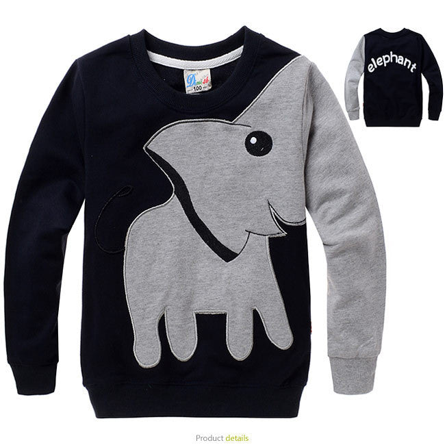 Hot Discouts! 2015 Boy Cartoon Elephant Fall And Winter Clothes Hedging Long-Sleeved T-Shirt Cotton Children'S Clothing D6720