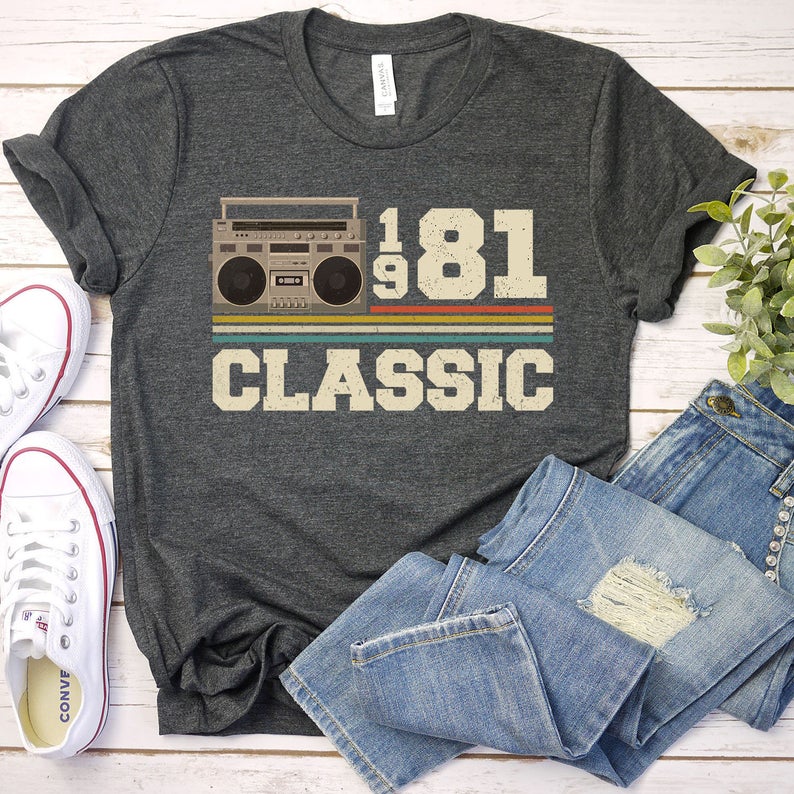 Vintage 1981 Shirt, 40th Birthday Shirt, 1981 Shirt, 1981 Birthday Shirts, 40 Birthday Gift, 1981 Vintage Gift Shirt, Retro Shirt