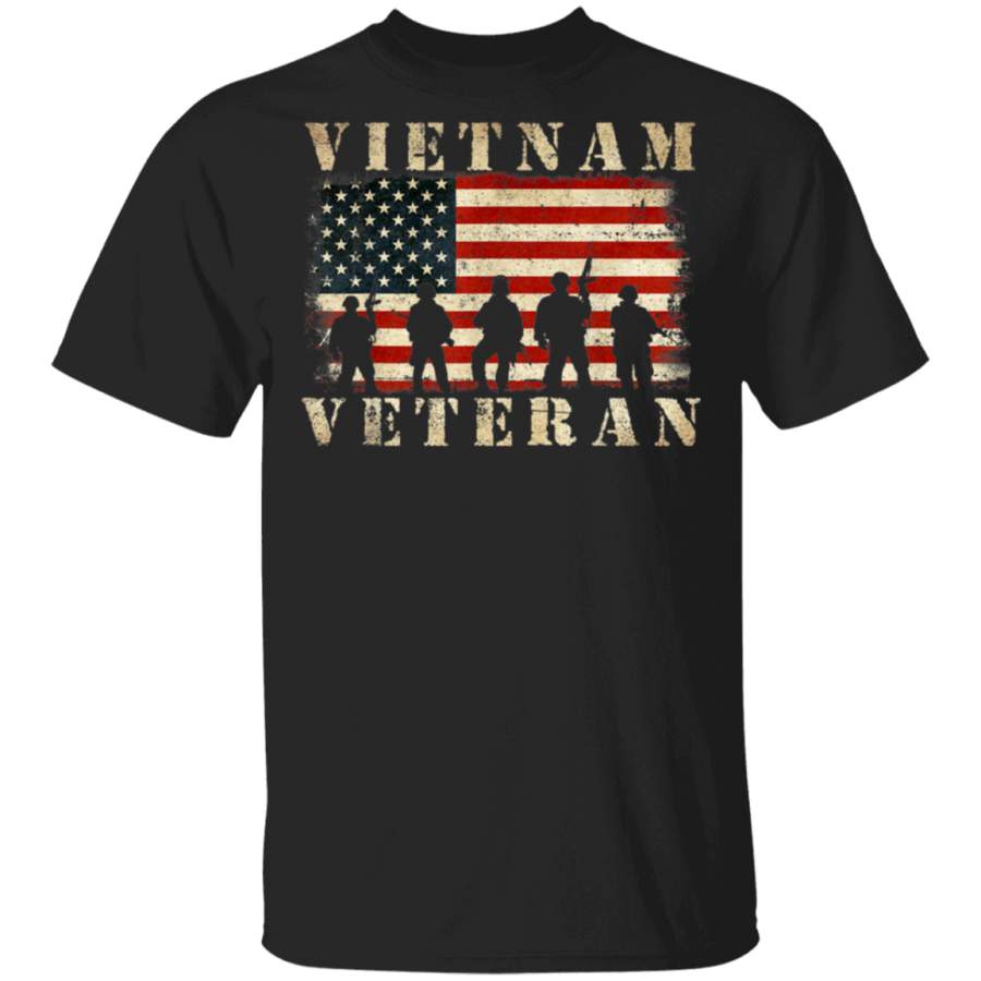 Vietnam Veteran Distressed American Flag TShirt - Intercept Inter National