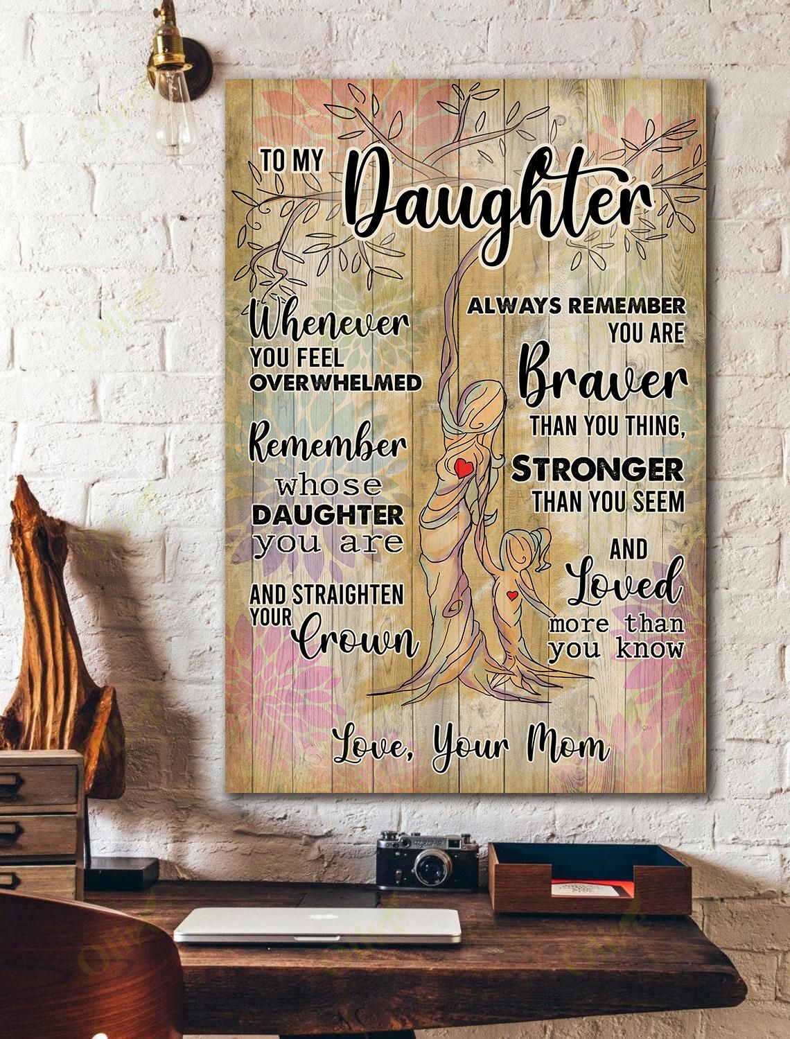 To My Daughter – You’Re Loved More Than You Know Canvas Wall Art Home Decor