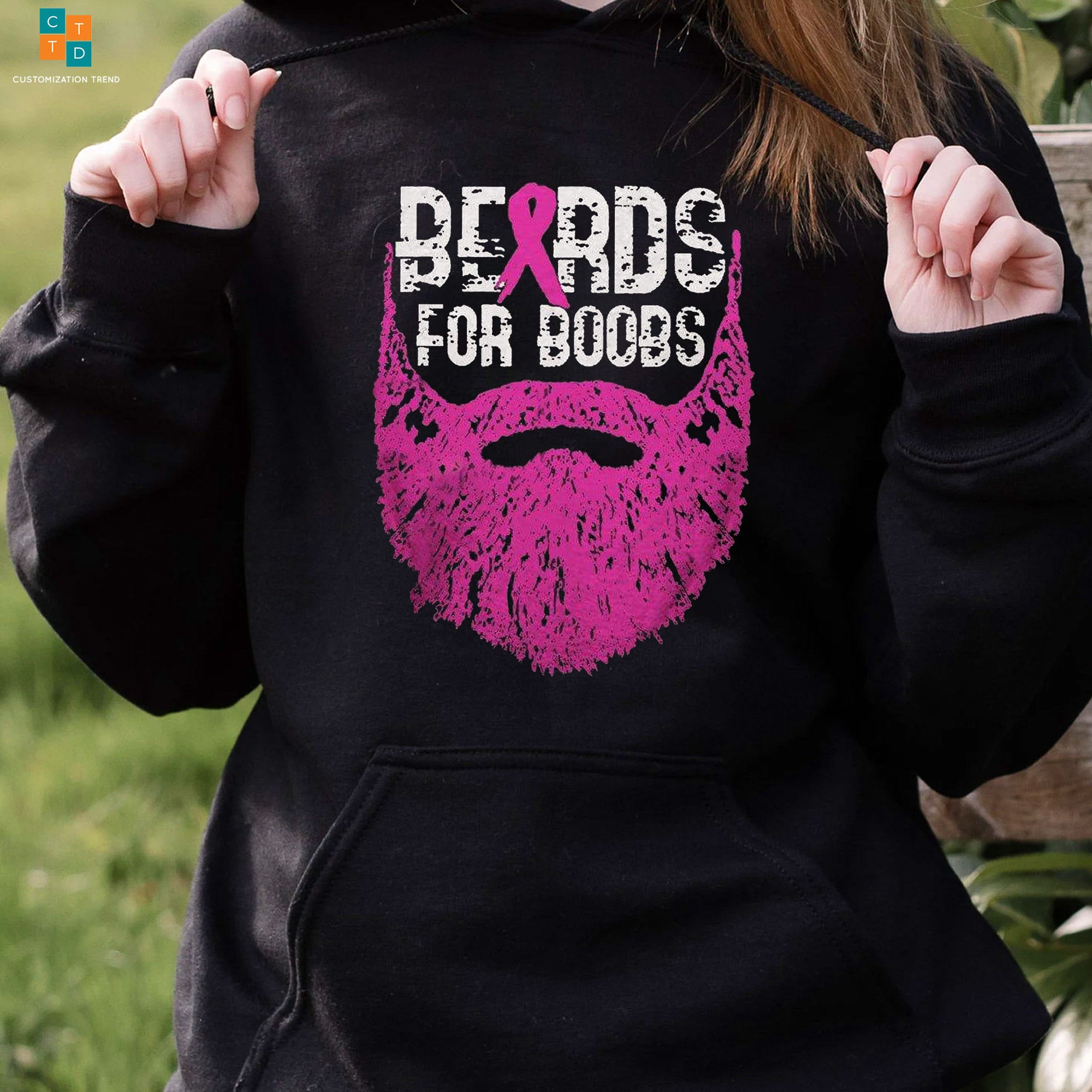Breards For Boobs Breast Cancer Awareness Hoodie, Shirt