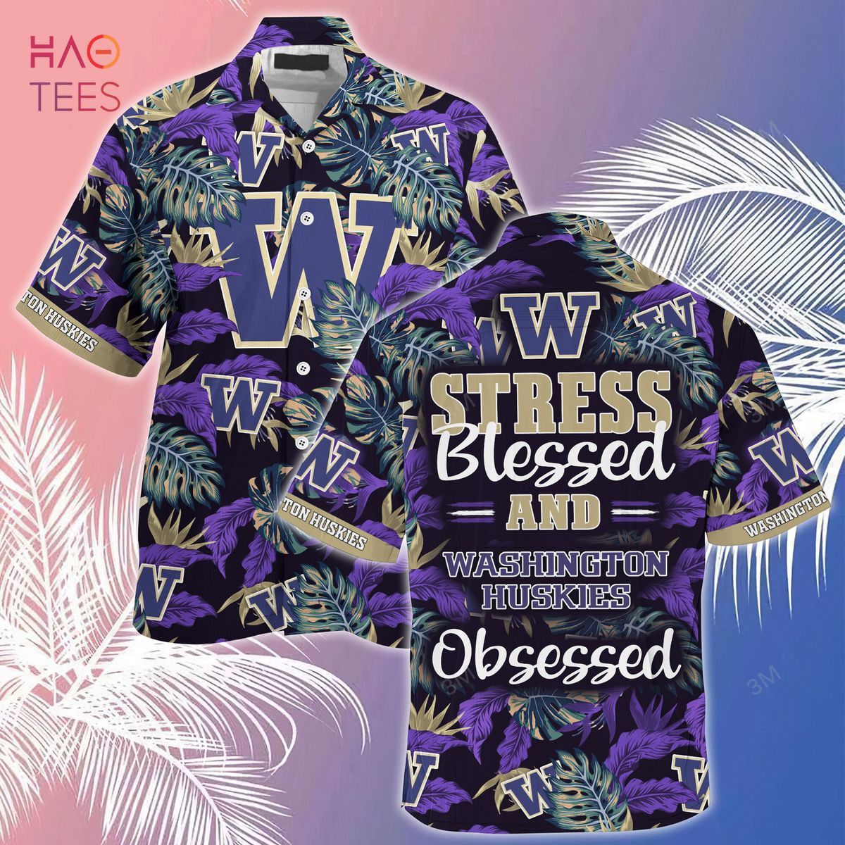 NCCA Washington Huskies Stress Blessed Hawaiian Shirt