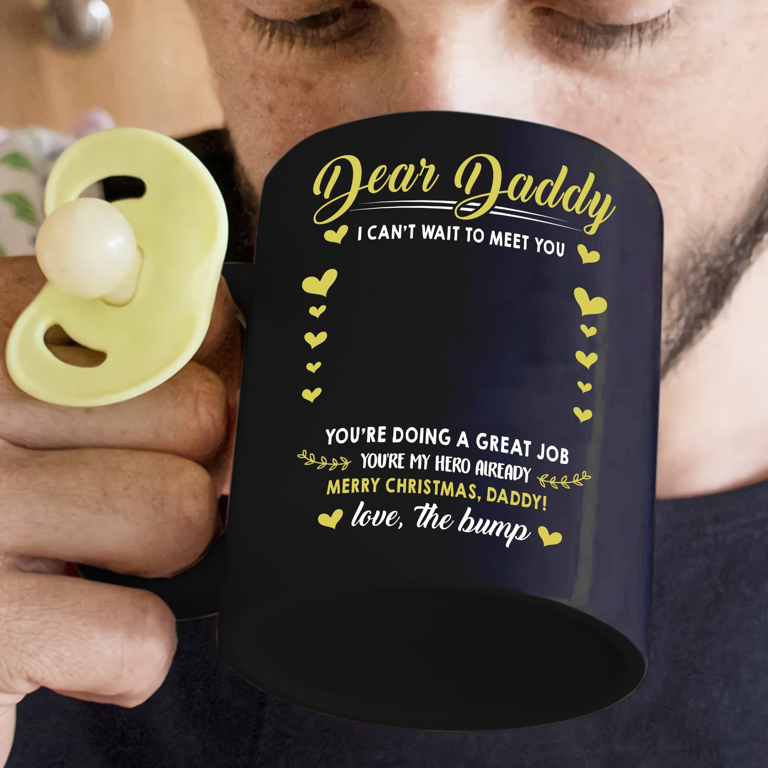 Personalized Daddy You’Re My Hero Already Christmas Gift For Dad To Be Black Mug