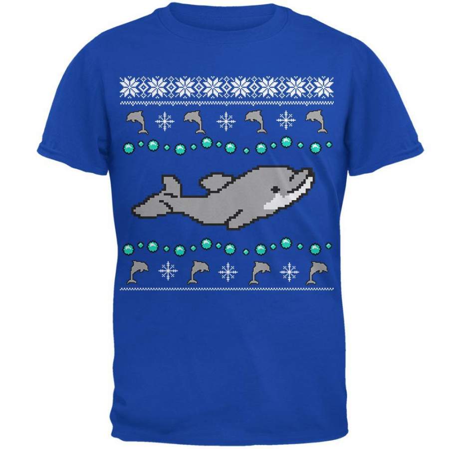 Ugly Christmas Sweater Dolphin Mens Soft T Shirt