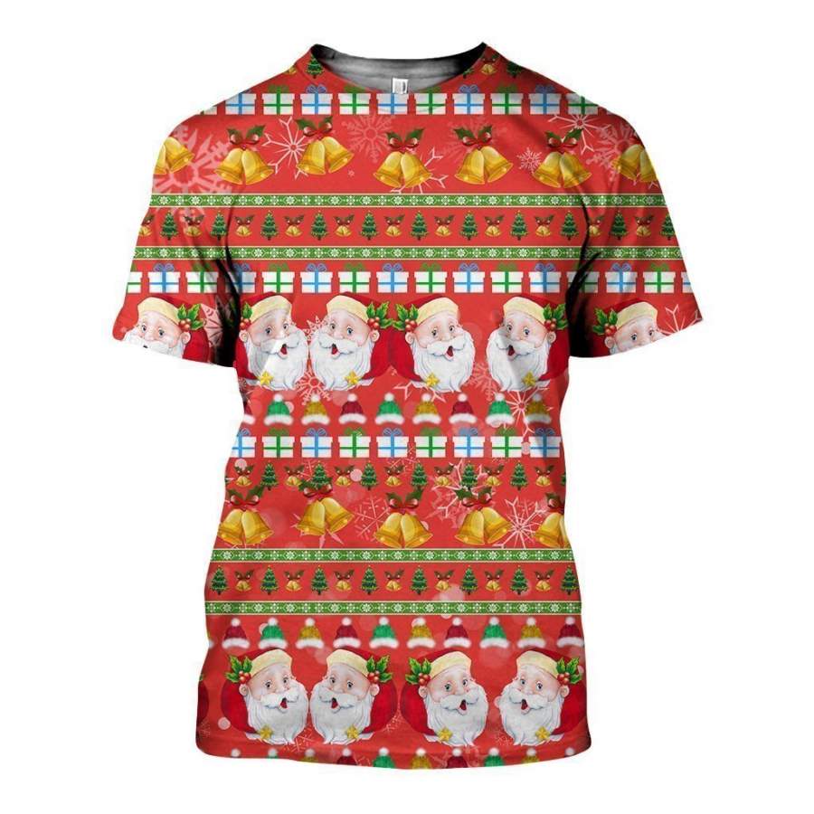 3D All Over Printed Santa Ugly Christmas Shirts and Shorts