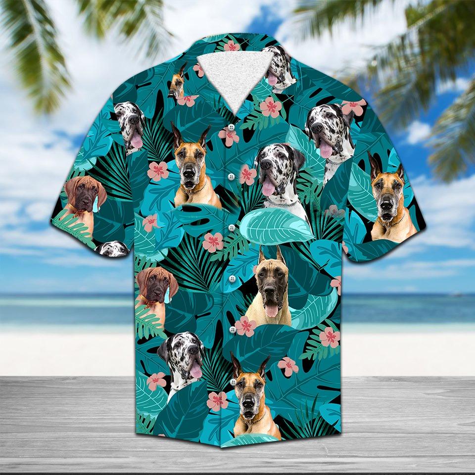 Tropical Great Dane Hawaiian Shirt Ha41083