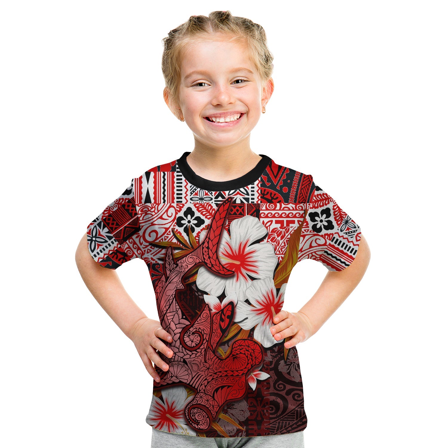 Hammerhead Shark T Shirt Kid Hawaiian Style Red Ha87135