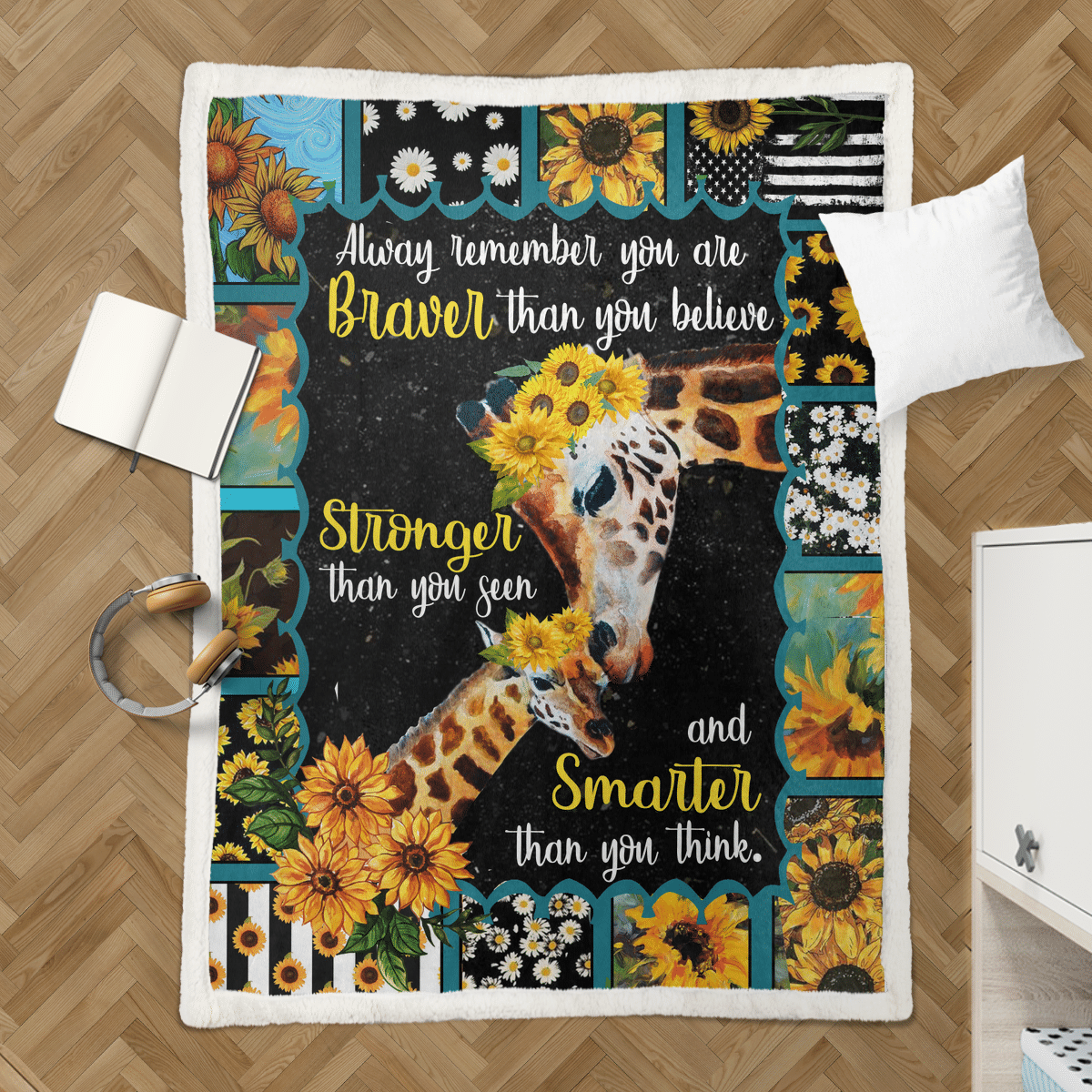 Alway Remember You Are Braver Than You Believe Blanket – Giraffe Blanket Gift For Daughter Birthday Gift Home Decor Bedding Couch Sofa Soft And Comfy Cozy