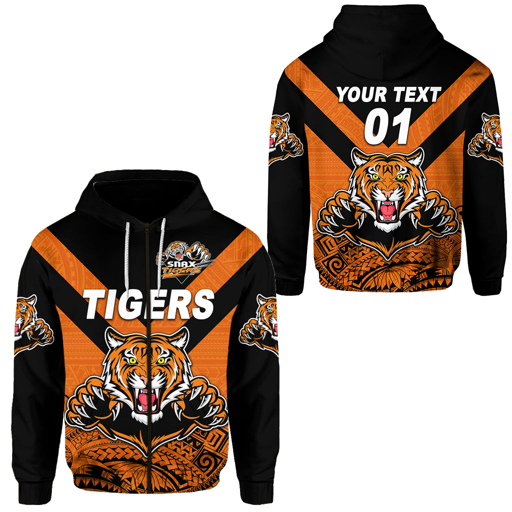 (Custom Personalised) Papua New Guinea Lae Snax Tigers Zip Hoodie Rugby Original Style – Orange, Custom Text And Number Lt8