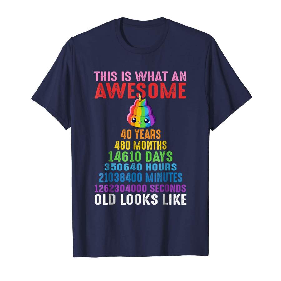 40 Years Old Shirt – 40th Birthday Vintage 480 Months Gift