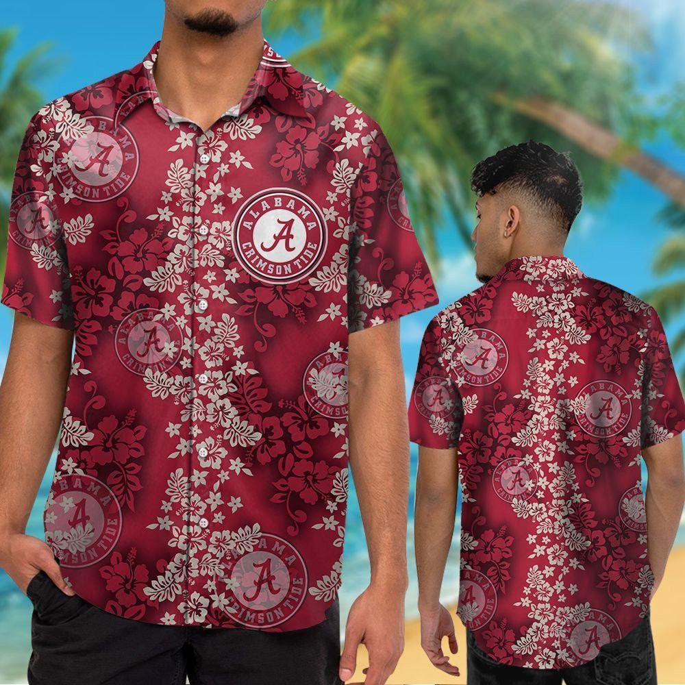 Hawaiian Alabama Crimson Tide Short Sleeve Tropical Shirt