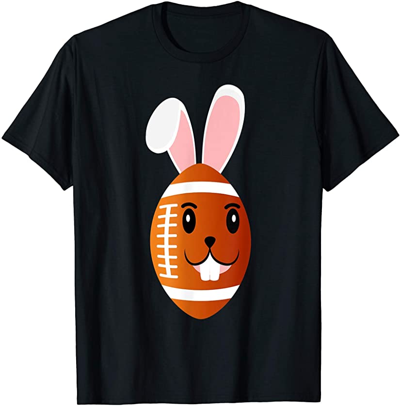 Cute Football Bunny Funny Kids Boys Girls Happy Easter Day T-Shirt