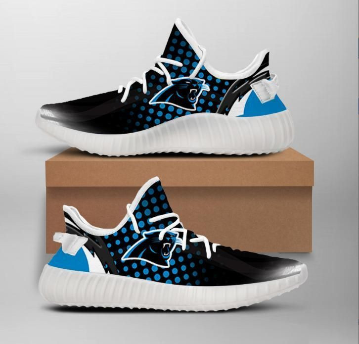 Custom Yeezy Carolina Panthers Team Big Logo Yeezy Boost 350 V2 Shoes Sport Teams Top Trending Custom Shoes Gift