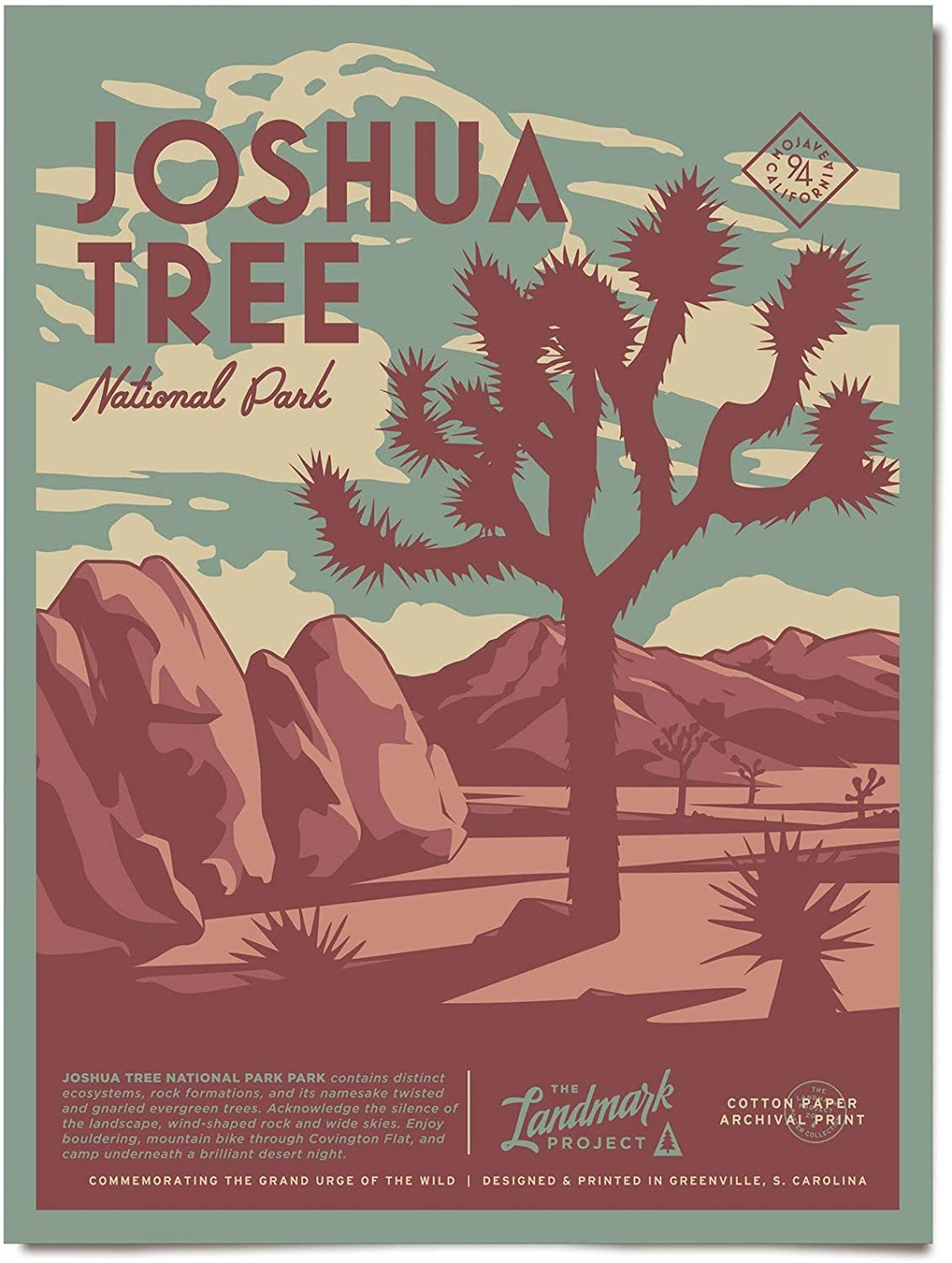 Visit To Joshua Tree National Park Travel To California, United States Poster Art Print      Home Decor Gift For Men Women Family Friend On Birthday, Xmas