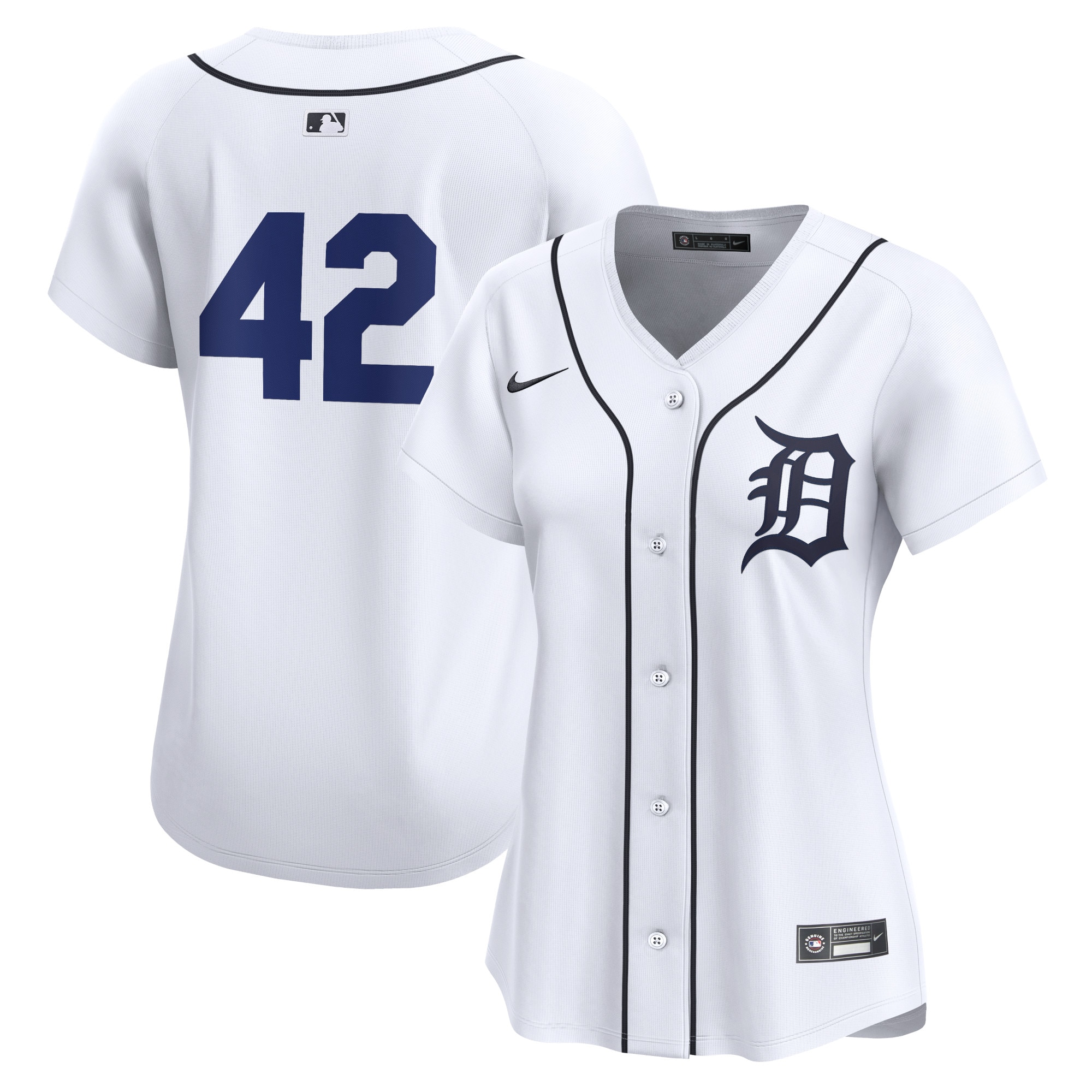 Detroit Tigers Women's 2024 Jackie Robinson Day Home Limited Jersey  White