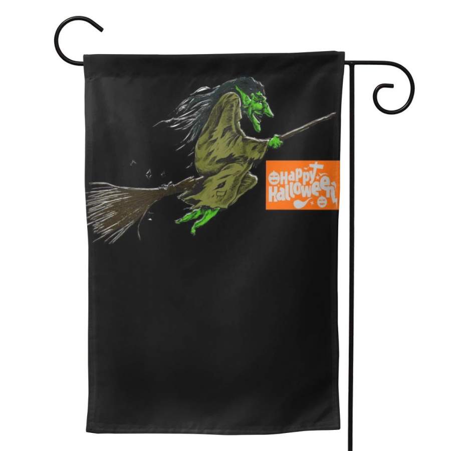 2 Pcs Garden Flag Flying Halloween Witch Horizontal Poster 12.5″x18″ -Mothers Day, Birthday Gifts for Mom, Dad, Wife, Husband, Daughters, Grandma, Friends