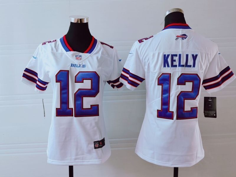 Buffalo Bills Jim Kelly #12 NFL 2020 White Womens Jersey