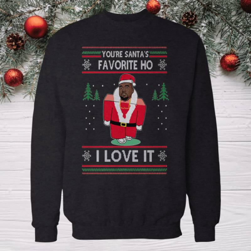 Your Santa’s Favorite Hoe – Kanye West ugly Crew Neck Sweater