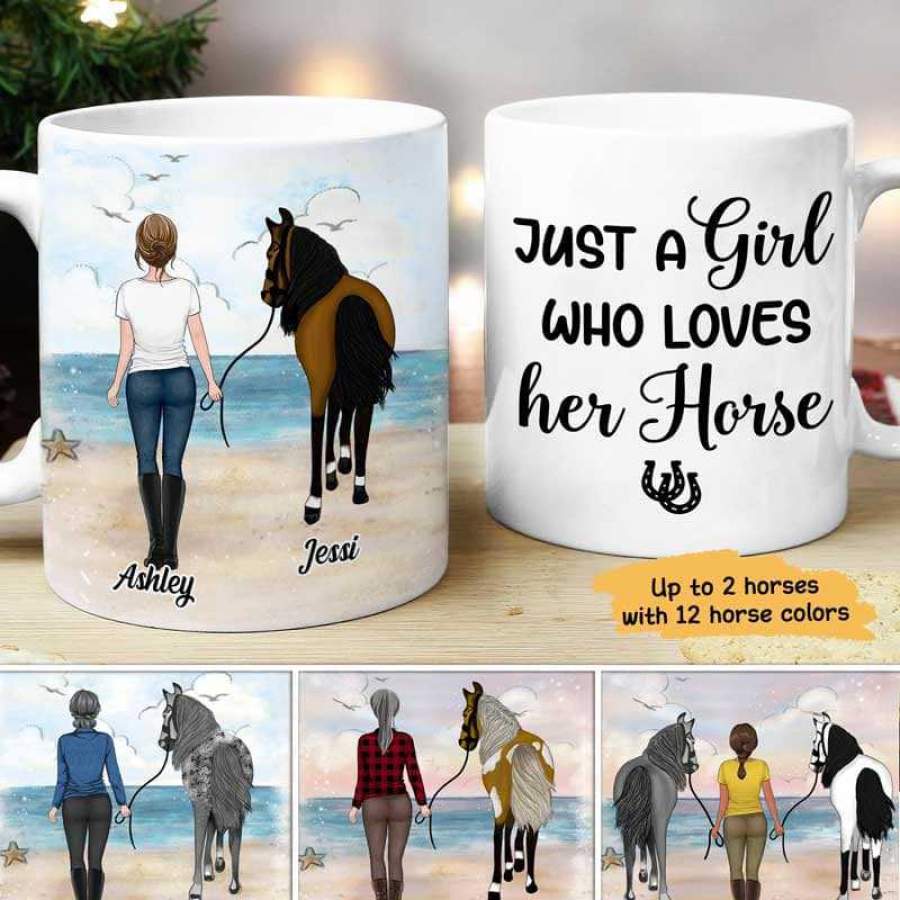 Girl And Horse At The Sea Personalized AOP Mug