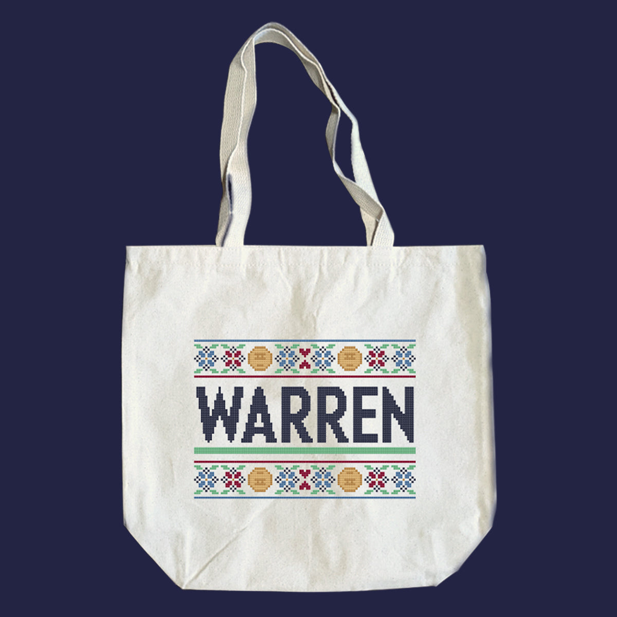 Artist Cross Stitch Print Tote