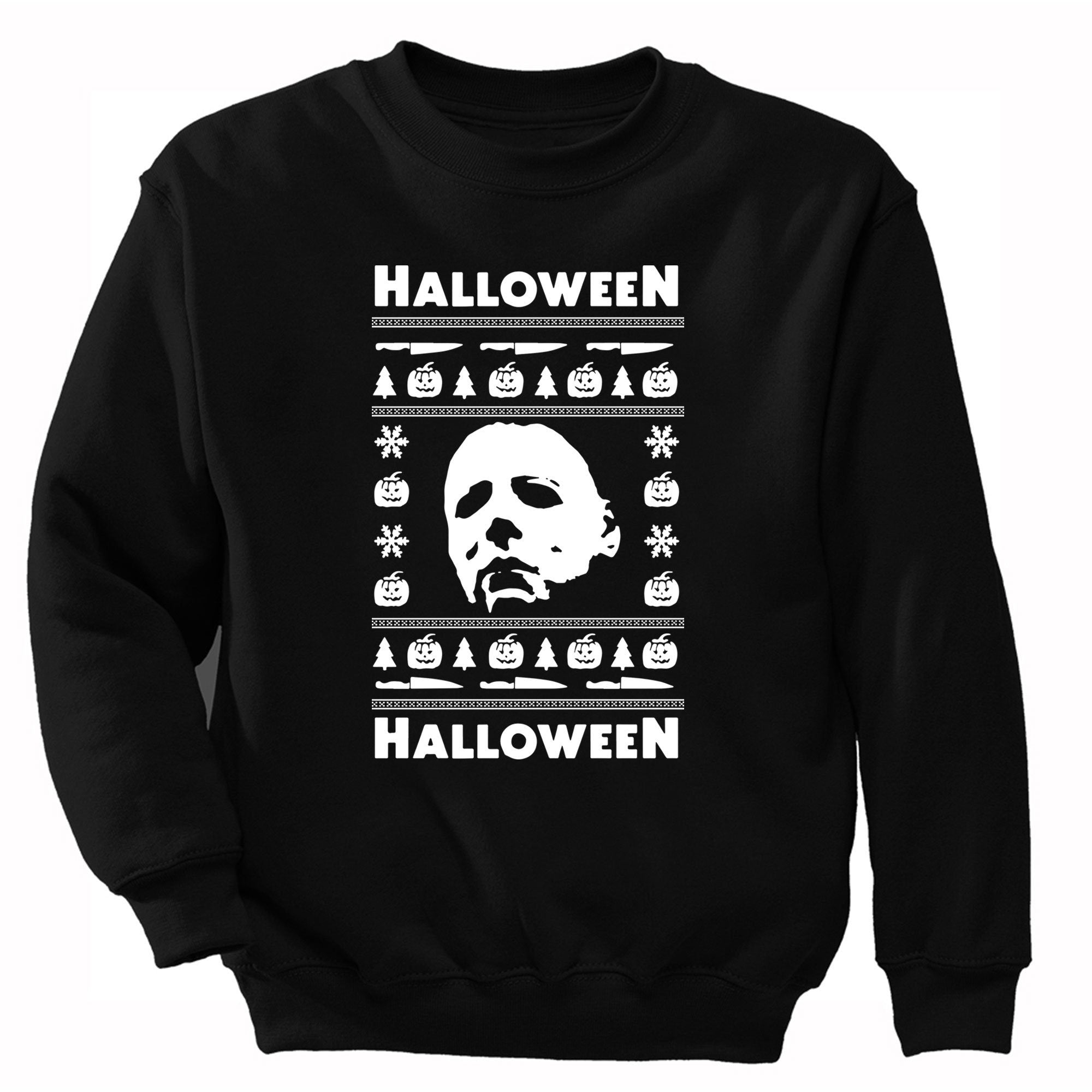 Xtrafly Apparel Men’S Halloween Christmas Xmas Horror Pullover Crewneck-Sweatshirt