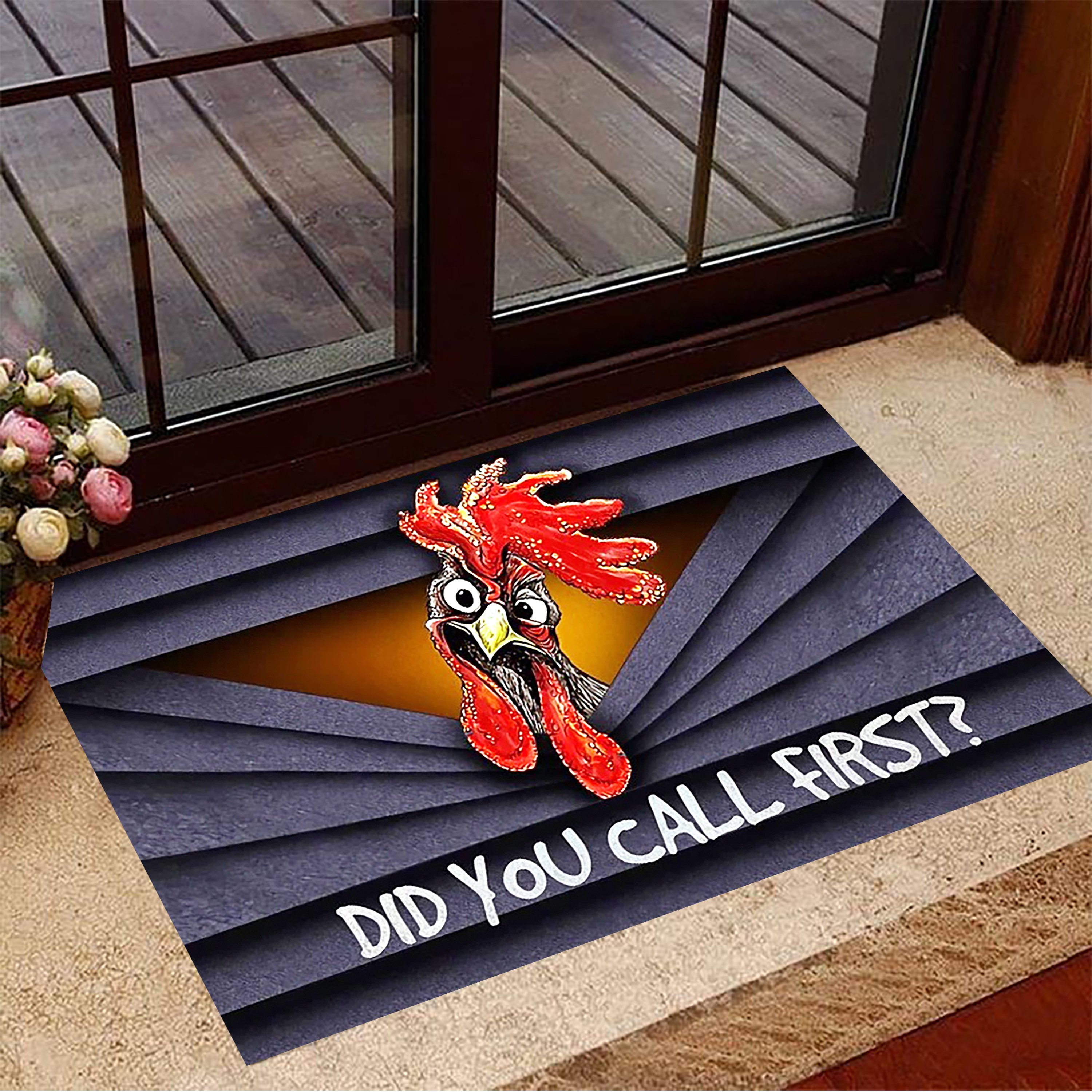 Did You Call First Doormat Funny Rooster 3D Printed Welcome Mat Best Gifts For New Homeowners