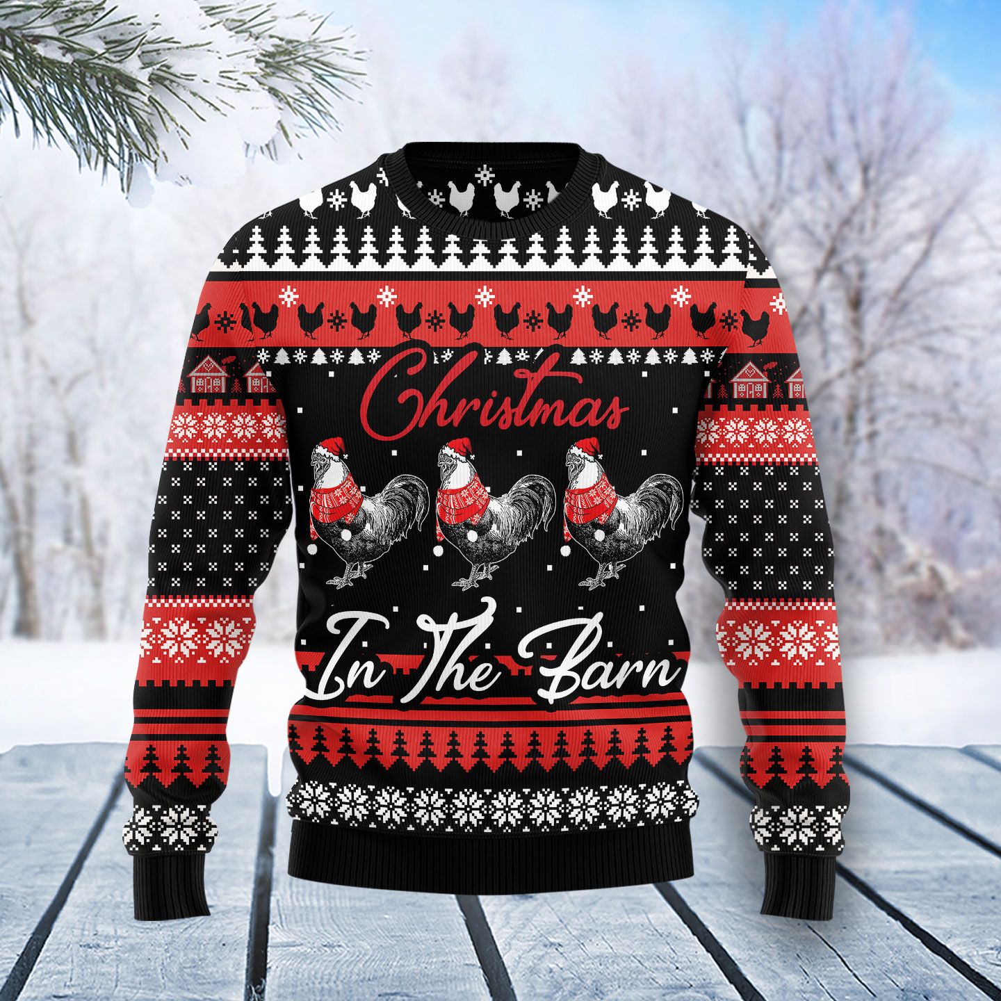 Chicken Farm Ugly Christmas Sweater | For Men & Women | Adult | Us5834