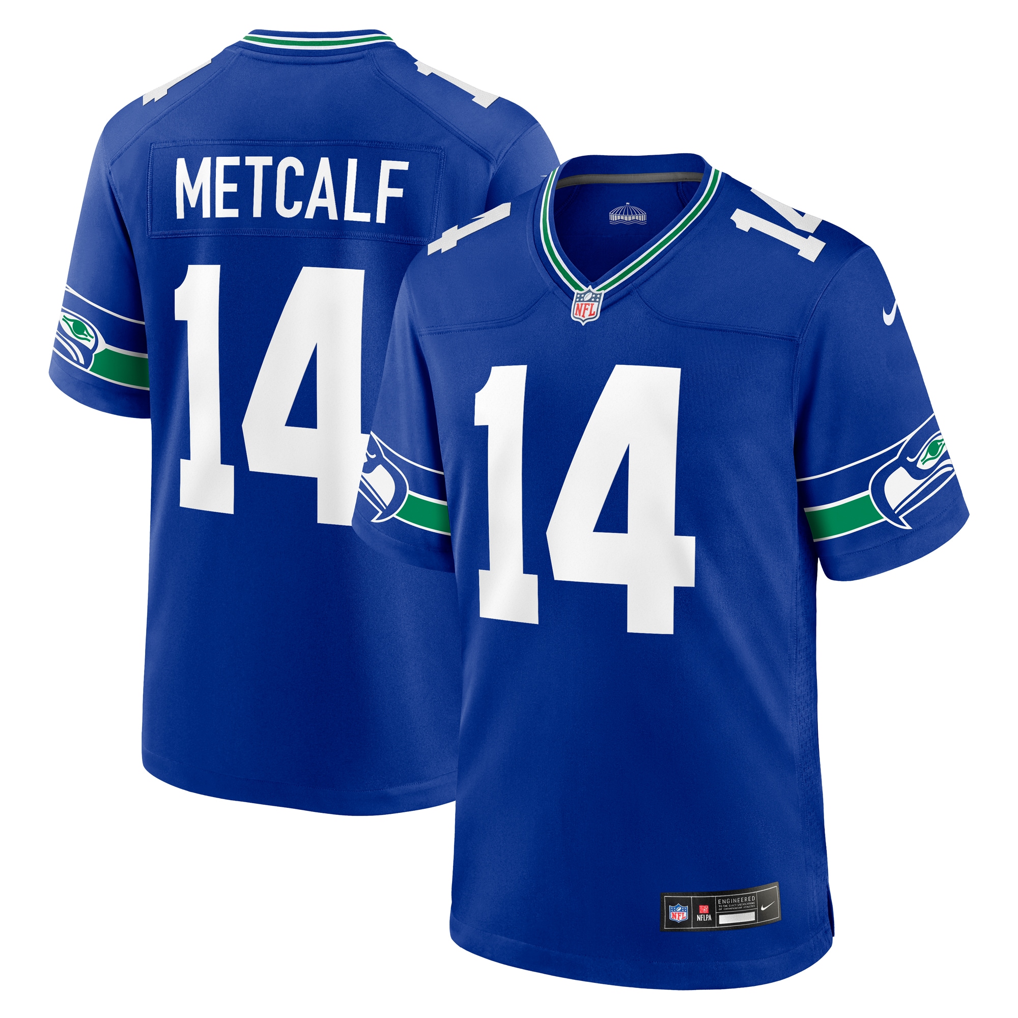 Men’s Seattle Seahawks DK Metcalf Royal Throwback Player Game Jersey