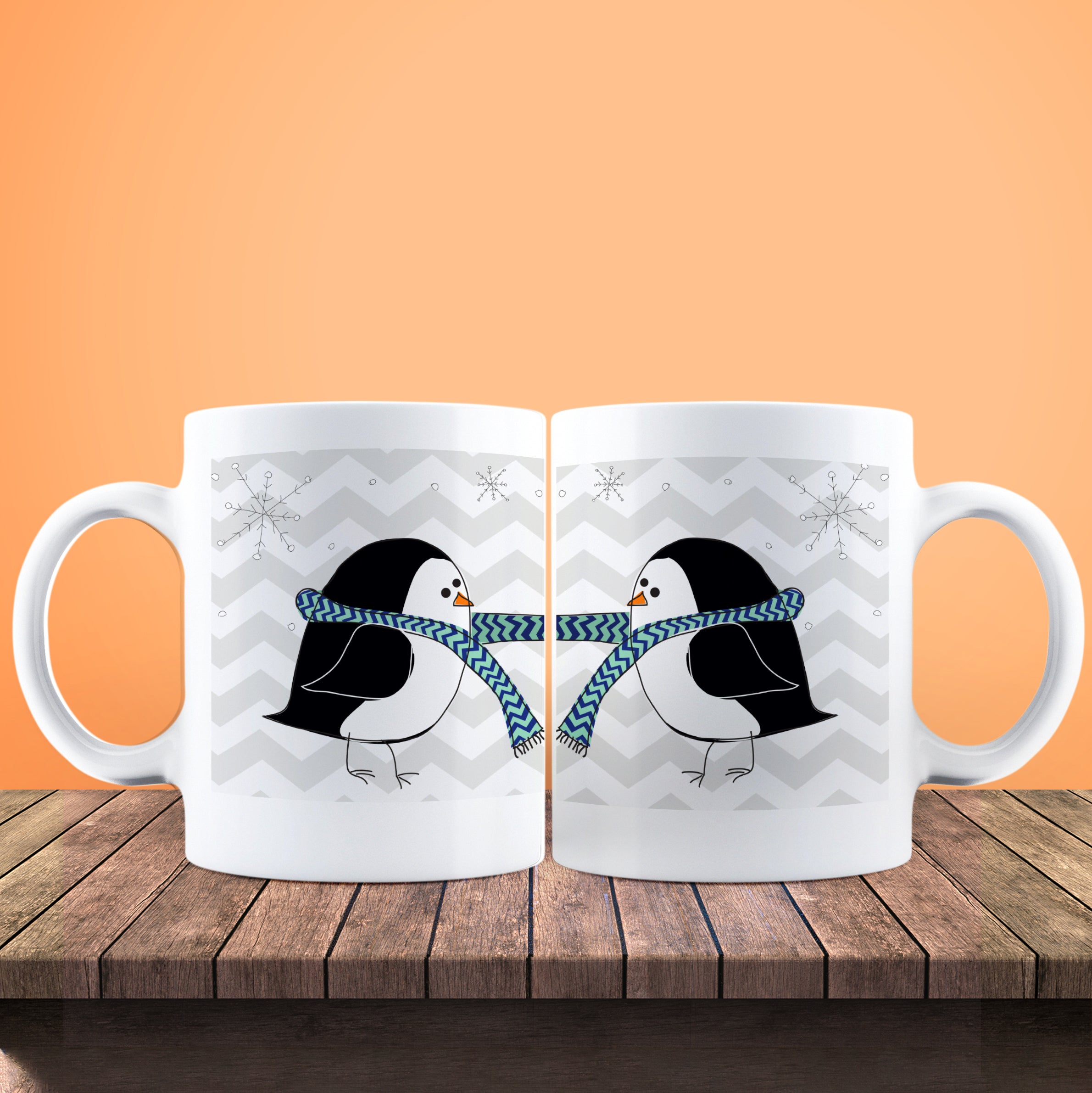 Warm Penguins Lovers Mugs Gift For Couple