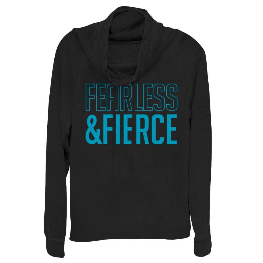 CHIN UP Junior’s Fearless and Fierce Cowl Neck Sweatshirt