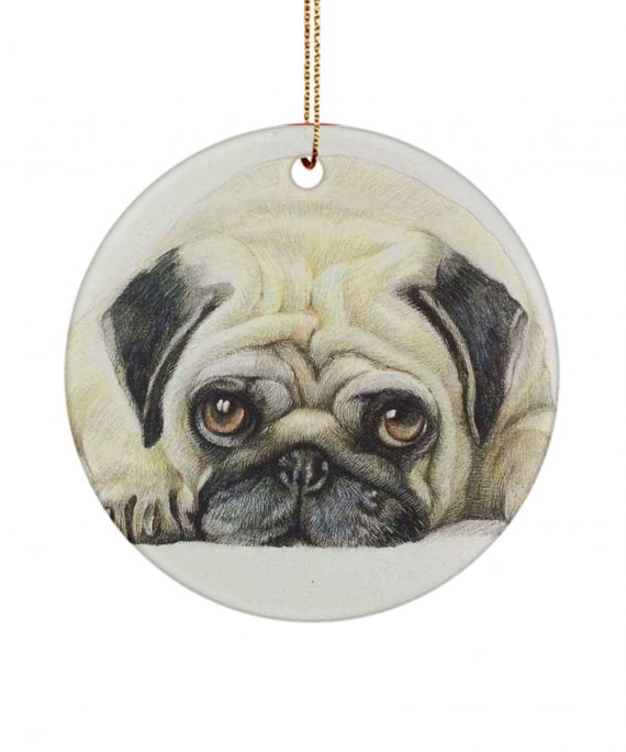 Xmas Gifts Gift For Dog Lover Pug Merry Christmas Decor Shape Christmas Ornament Hg