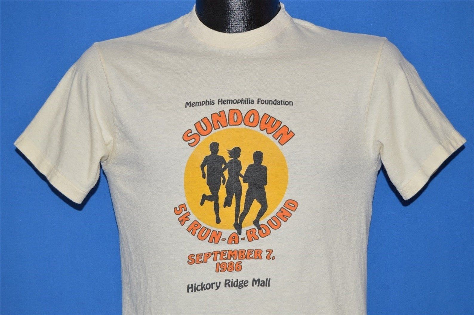 80S Sundown 5K Run-A-Round 1986 T-Shirt