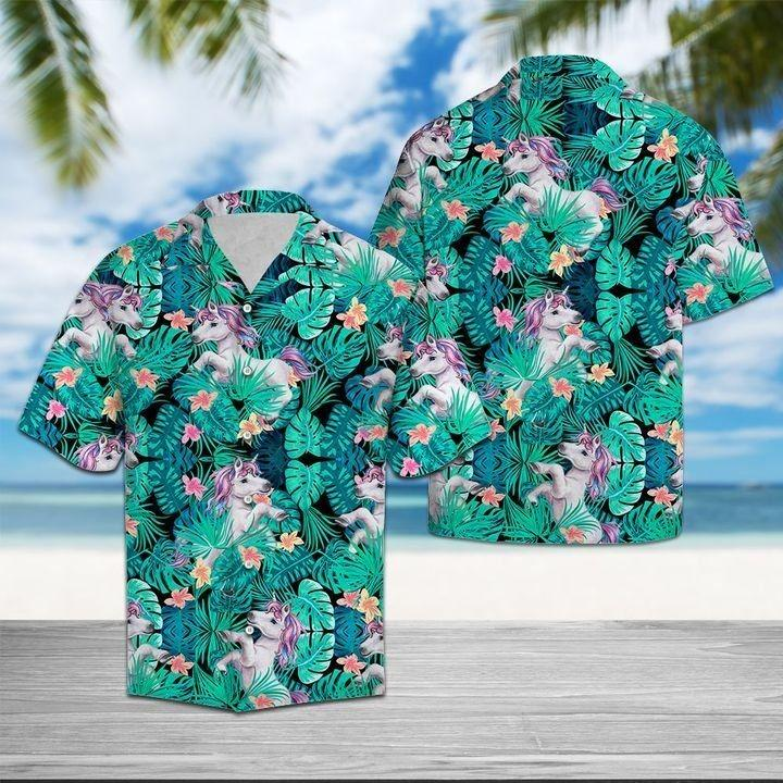 Unicorn Tropical Polyester Hawaiian Shirt