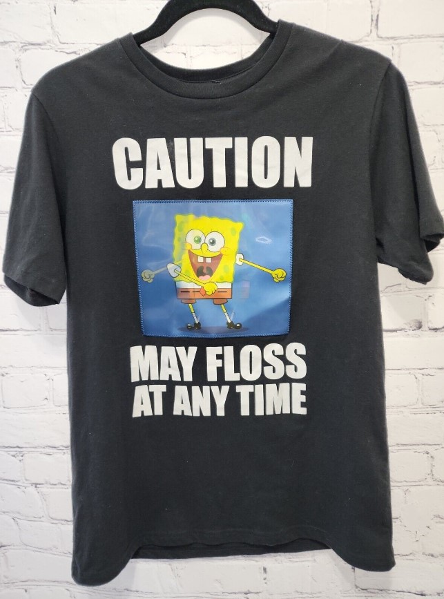 Nickelodeon SpongeBob Caution My Floss At Any Time Tee Shirt Outfits