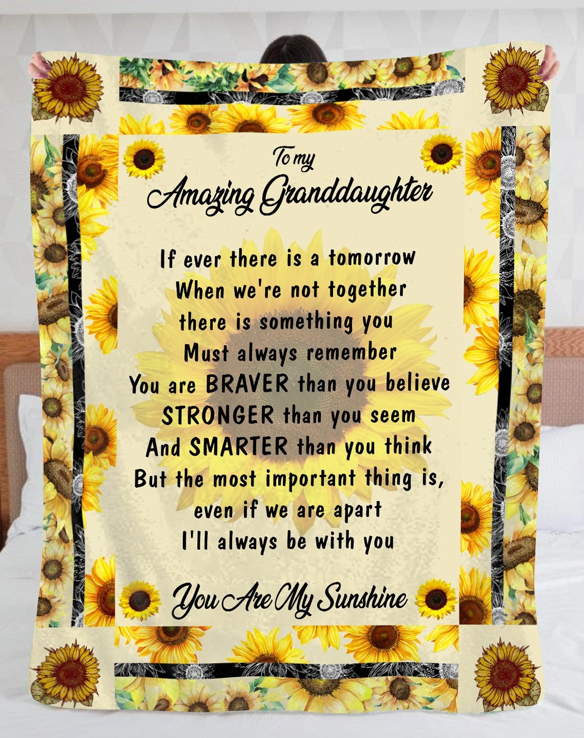 To My Amazing Granddaughter- Name Birthday Celebration Blanket Gift For Granddaughter – Gift For Sunshine Loves