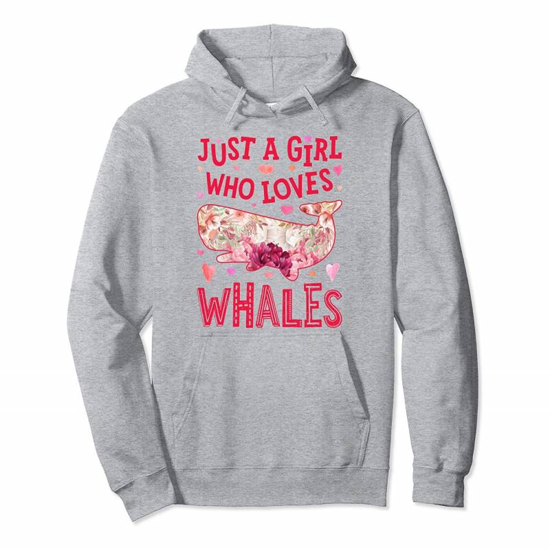 Just A Girl Who Loves Whales Whale Flower Gifts Sea Animal Pullover Hoodie, T Shirt, Sweatshirt